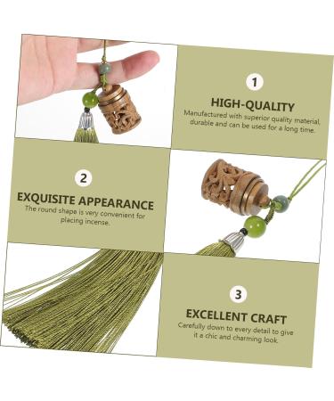 HEMOTON 1pc Green Sandalwood Incense Box Tassel Keychain Diffuser Pendant Hollow-Out Pedant Blush Cell Phone - Buy Online on SooperMarket.com