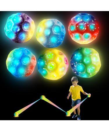 Wdjlnzb 6 pieces Astro Jump Ball bright moon ball high jumping rubber ball Bounce Ball Moon Spaceball Super High Bouncing Bouncing Moon Ball Super High for Children Outdoor Party