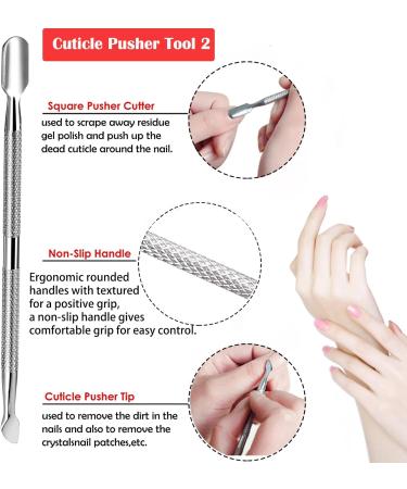 Stainless Steel Cuticle Cutter Set - Pusher, Nipper, Scissors & Scraper for Manicure & Pedicure - Buy Online on SooperMarket.com