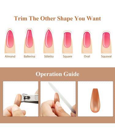 400pcs Brown Replacement False Nail Tips for Nail Training Hand Practice - DIY Manicure Supply - Buy Online on SooperMarket.com