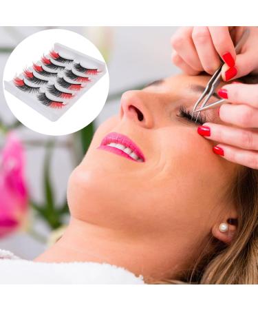 KALLORY 5 Pairs Red Colored Wispy Lashes - Natural Look 3D Eyelash Strips for Women & Girls - Perfect for Any Occasion - Buy Online on SooperMarket.com