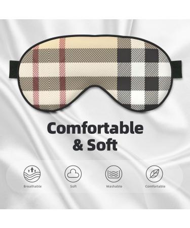 SSIMOO Gray Plaid Sleep Eye Mask for Women | Breathable Travel Eye Patch | Perfect Relaxation Accessory - Buy Online on SooperMarket.com