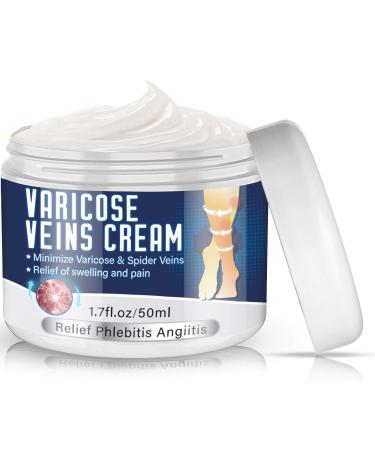 Varicose Veins Cream, Veins Treatment Cream for Legs, Natural Extract for Effectively Improve Blood Circulation, Strengthen Capillary Health and Relief Tired and Heavy Leg… Standard