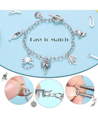 Highergo Bangles Making Kit with Link Chain Bracelets, Charms, and Jump Rings - 469 Pieces - Buy Online on SooperMarket.com