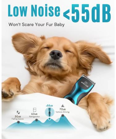 oneisall Professional Dog Clippers for Thick Hair - Heavy-Duty Cordless Grooming Clippers with Metal Blade for Cockapoo - Blue - Buy Online on SooperMarket.com
