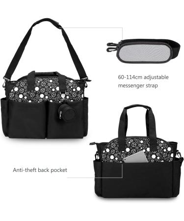 SONARIN Multi-Function Waterproof Baby Changing Tote Bag - Large Capacity Diaper Satchel with Pacifier Holder, Travel Messenger Bag for All Baby Accessories (Black) - Buy Online on SooperMarket.com