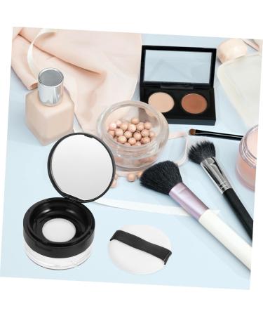 WOONEKY 2pcs Elastic Mesh Loose Powder Box Portable Powder Case Makeup Powder Case Mirror Brackets Abs Black - Buy Online on SooperMarket.com