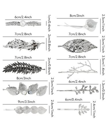 10 Pack Silver Vintage Retro Geometric Hair Clips for Women - Minimalist Metal Hairpin Set for Party Hair Accessories - Buy Online on SooperMarket.com