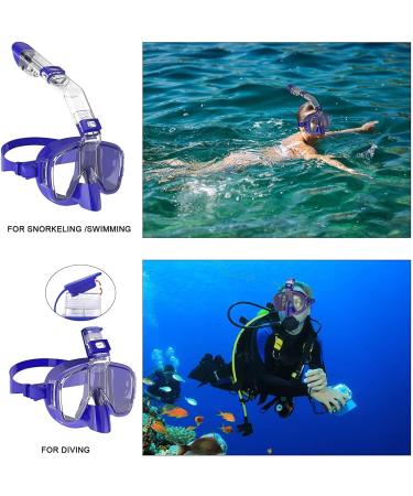 Bairuifu Foldable Snorkel Mask Set - 180 Panoramic View, Anti-Fog, Anti-Leak, Camera Mount - Ideal for Scuba Diving and Snorkeling - Adults, Men, Women, Youth, Kids - Buy Online on SooperMarket.com