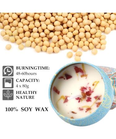 Allava 4-Piece Natural Soy Wax Fragrance Candle Gift Set | Stress Relief & Aromatherapy Candles for Christmas Birthdays Valentine's Day & Weddings - Buy Online on SooperMarket.com