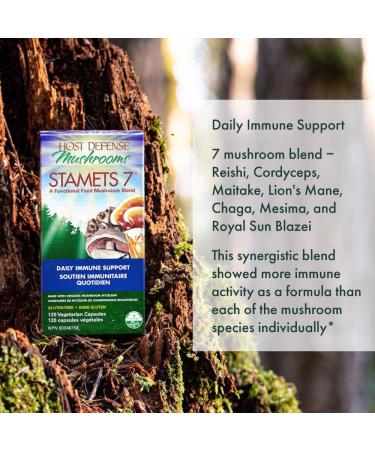 Host Defense Stamets 7 Mushroom Complex Supplements |Immune Booster Supplement with 7 Mushroom Blend - Lions Mane Chaga Cordyceps Reishi Maitake Mushrooms Supplements Capsules (120 Count (Pack of 1) Stamets 7 Capsules) Stamets 7 Capsules 120 count (Pack o - Buy Online on SooperMarket.com