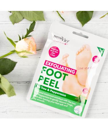 DermaV10 Exfoliating Foot Peel with Tea Tree and Peppermint - Smooth and Soft Feet Guaranteed - Buy Online on SooperMarket.com