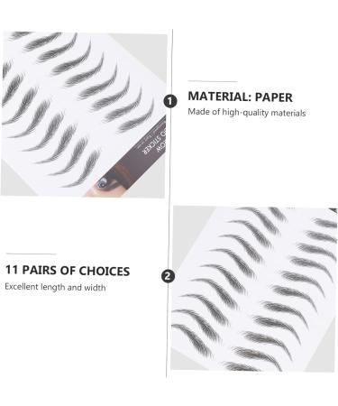 Mikinona 12 Sheets Waterproof Eyebrow Stickers Eyebrow Shaping Sticker Hair-like Eyebrows Stickers Post Paper 21x15cm Black - Buy Online on SooperMarket.com