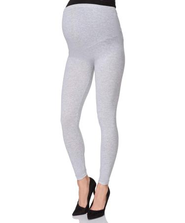 SoftSail Maternity Leggings - Over Bump High Waisted Cotton Trousers for Pregnancy - Ashen Gray - Maternity Clothing with Belly Support - Buy Online on SooperMarket.com