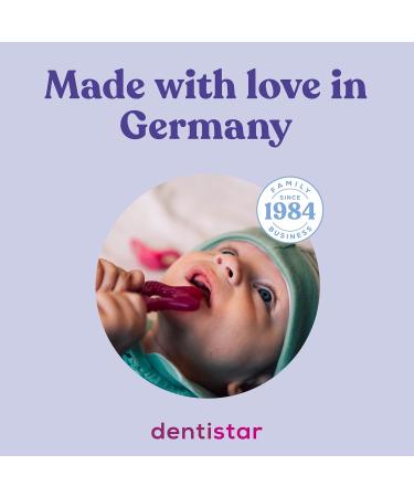 Dentistar Bei ring 2 Set | Baby Teether for 3+ Months | Soft Dental Aid & Massage Ring | Made in Germany | Pink & Lila - Buy Online on SooperMarket.com