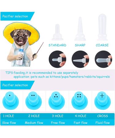 Tondiamo 16-Piece Pet Feeding Bottle Kit | Kitten Milk Replacer & Puppy Feeder Set with Replacement Nipples | Nursing Supplies for Newborn Small Animals - Blue/Pink - Buy Online on SooperMarket.com