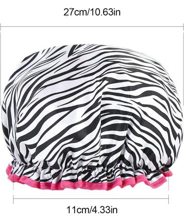 Double Thickened Waterproof Zebra Shower Cap - Trendy Design for Bathing - 1 Piece - Buy Online on SooperMarket.com