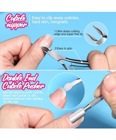 FANDAMEI Cuticle Remover Tools Kit - Professional Nail Care Set with Cuticle Softener, Nippers, Pusher, Oil, Buffer, Brush & Cotton Pad - Buy Online on SooperMarket.com