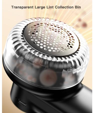 Rechargeable Fabric Shaver with Digital Display - 6-Leaf Lint Remover & Defuzzer for Clothes Sofa & Blankets - 3-Speed Safety Lock - Black - Buy Online on SooperMarket.com