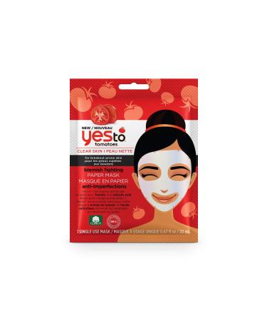 Yes To Tomatoes Acne Fighting Paper Mask With Salicylic Acid To Help Control Pimples & Blackheads 1 Count