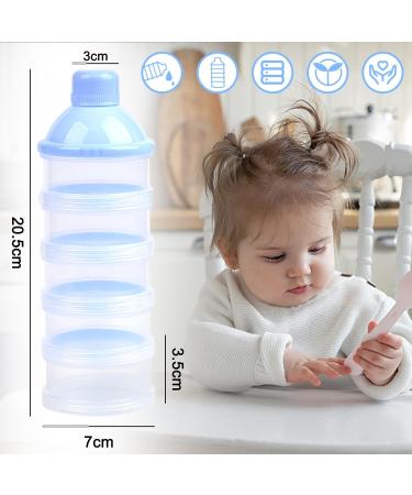 WOWOSS Portable Formula Dispenser - 2 Pcs Non-Spill Milk Powder Storage Container for Travel - 4 Layer Pot for Kids - Outdoor Friendly - Buy Online on SooperMarket.com