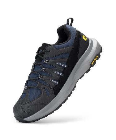Fitville hiking shoes men extra wide light breathable trekking shoes wide outdoor shoes slipproof ankle mountain shoes damping shoes men sneaker with foot vaulted 47 EU X-wide navy