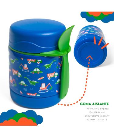 Buy Marfrand Thermal Container & Mug for Baby Porridge - 350ml Stainless Steel Dinosaur Design - Ideal for Kids' Meals | International Shipping Available - Buy Online on SooperMarket.com