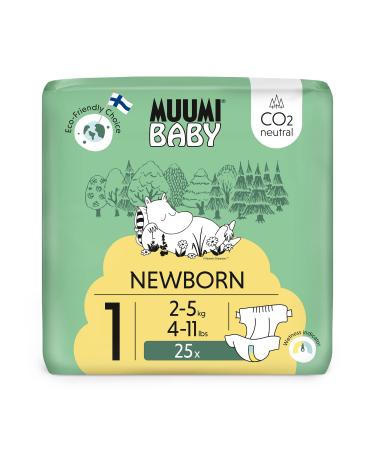 Muumi baby newborn ko diapers size 1 2-5 kg 25 pieces soft premium diapers with wet insicator |Soft and skin -friendly breathable absorbent no unnecessary chemicals |Size 1 (25 pack)