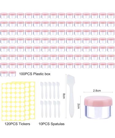 100 Pieces Clear Mini Cosmetic Bottles - 5ml Empty Cream Jars with Screw Caps for Lip Balm & Lotion - Transparent Cremeglas Containers - Buy Online on SooperMarket.com