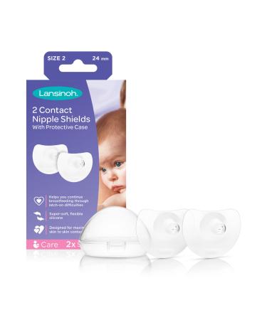 Lansinoh Contact Nipple Shields for Breastfeeding 2 Nipple Shields (24mm) and Case