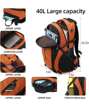 SHENHU Hiking Backpack 40L Waterproof Daypack Outdoor Sport Trekking Camping Backpack for Men Women A1-orange - Buy Online on SooperMarket.com