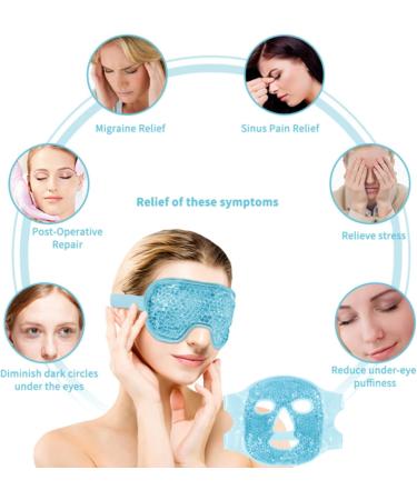 Cooling Ice Face Eye Mask for Reducing Puffiness Reusable Hot and Cold Compress Facial Eye Pack with Soft Plush Backing for Migraines.. - Buy Online on SooperMarket.com