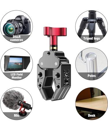 Super Clamp with 1/4&3/8 Standard Stud for Photo Video Studio - Camera Crab Clamp for Lighting DSLR Rig, LED Lights, Flash, Monitor Mic - Buy Online on SooperMarket.com