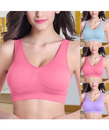 CreoQIJI Women's Corsets & Bustiers - Breathable Wireless Sleep Bra (3 Pack S-6XL) - Comfortable Sports Bra in Pink - Buy Online on SooperMarket.com