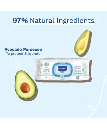 Mustela Baby Diaper Cleansing Wipes - 70 ct, Alcohol-Free, Hypoallergenic with Avocado & Aloe Vera - New Packaging - Buy Online on SooperMarket.com
