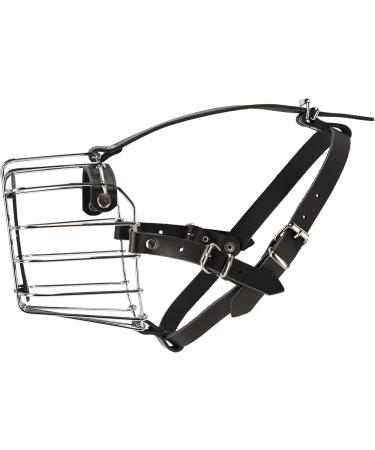 Dingo Metal Muzzle No.8 - Wire Muzzle for Dog Training | Handcrafted Adjustable Leather Strap for Comfort | Ideal for Boxers - 14010 - Buy Online on SooperMarket.com