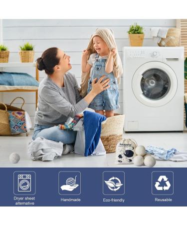 4 Pack XL Wool Dryer Balls - Handmade from 100% New Zealand Wool | Organic Fabric Softener for Laundry | Reusable & Eco-Friendly | Shortens Drying Time | Baby Safe | 1000 Loads - Buy Online on SooperMarket.com