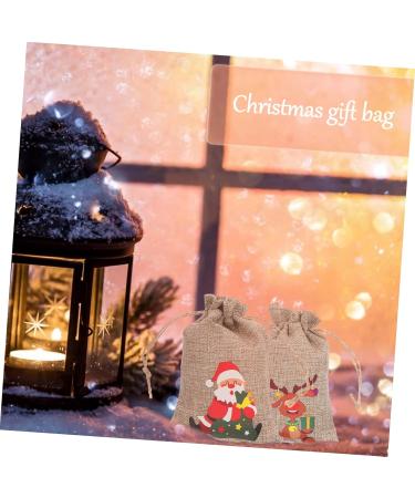 KOMBIUDA 6pcs Christmas Sack Bags Drawstring Christmas Bag Multipurpose Storage Bags Elk Burlap Bag - Buy Online on SooperMarket.com