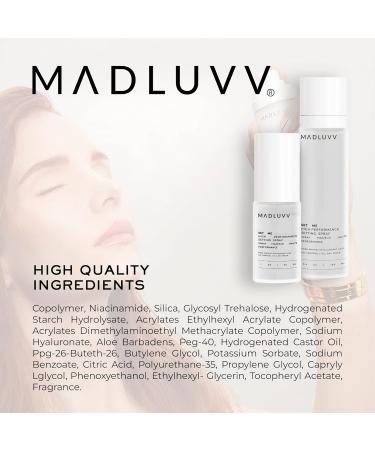 MADLUVV Illuminating Makeup Setting Spray - Hyaluronic Acid & Rosewater Mist for Hydrated Glow | 1 oz Mini - Buy Online on SooperMarket.com