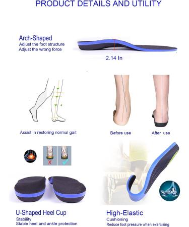 Orthotic Insoles for Plantar Fasciitis & Arch Support | Women 9-10/Men 7-8 | Shoe Inserts for Flat Feet & Foot Pain - Buy Online on SooperMarket.com