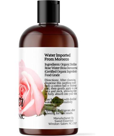 Premium Organic Moroccan Rose Water - 4oz | 100% Pure & Food Grade | Hydrating & Rejuvenating Face & Neck | Imported from Morocco | Rich in Vitamins A & C - Buy Online on SooperMarket.com
