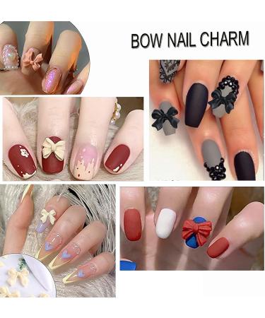 100PCS Colorful 3D Bow Nail Art Decorations - Nail Charms for Acrylic Resin Design - Buy Online on SooperMarket.com