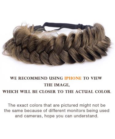 DIGUAN Messy Wide 2 Strands Synthetic Hair Braided Headband in Dark Brown - Classic Chunky Plaited Braids Hairpiece for Women and Girls - 62g/2.1 oz - Buy Online on SooperMarket.com