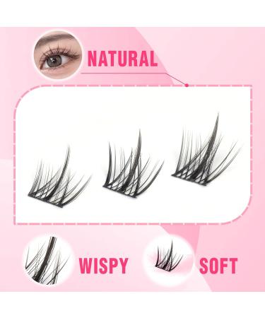 100pcs Cluster Lashes D Curl Individual Eyelashes DIY Lash Clusters Wispy Cluster Eyelash Extensions Manga Look Lahes Idividual Custer DIY Eyelashes Extensions by Goddvenus Natural Clusters-QC - Buy Online on SooperMarket.com
