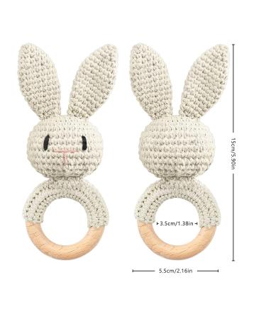 Artestar Greifling Baby Rassel & Bei ring - Eco-Friendly Wooden Baby Toy Gift (Beige Hase) for Newborns - International Shipping - Buy Online on SooperMarket.com