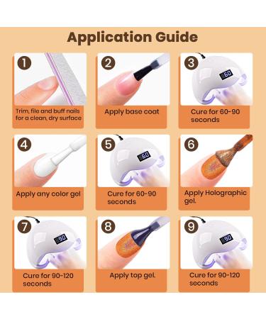 RARJSM Holographic Nail Polish - Classic Orange Gel Polish for Salon & DIY Use | Soak Off Gel UV/LED Compatible | RAR158 - Buy Online on SooperMarket.com