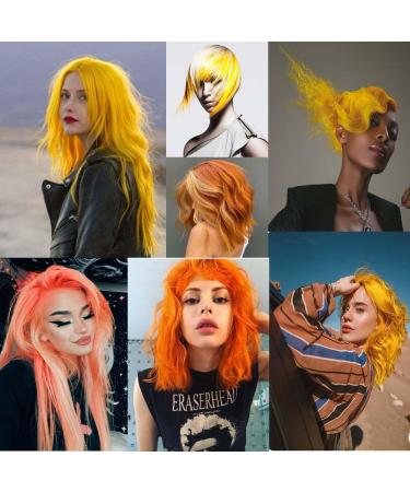 12 Pcs Colored Hair Extensions Colorful Clip in Hair Extensions 22 inch Synthetic Straight Hair Extensions for Kids Girls Women Orange - Buy Online on SooperMarket.com