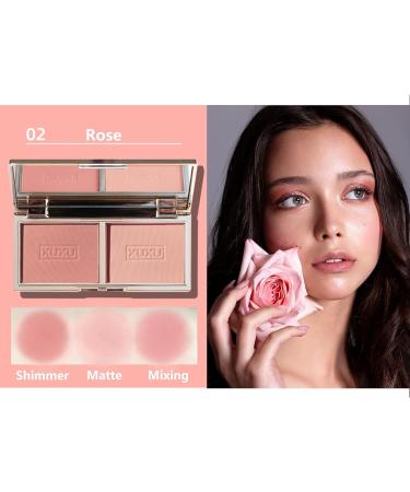 Matte and Shimmer Blush Palette with Mirror and Brush - Long-Wearing Natural-Looking Cheek Tint - 01 (1g) - Buy Online on SooperMarket.com