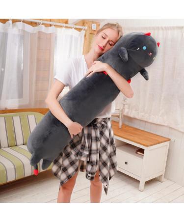 28in Black Cat Plush Pillow Stuffed Animal - Soft Squishy Toy for Kids - 28inch/70cm - Buy Online on SooperMarket.com