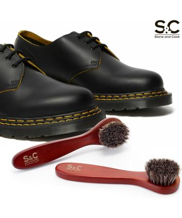 Stone and Clark Horse Hair Shoe Brush - Polish Your Leather to Perfection - Shoe Polish Brush with 100% Horse Hair Bristles & Concaved Beech Wood Handle (Red Dauber Brush (Set of 2)) Original - Buy Online on SooperMarket.com